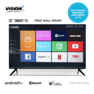 Vision Plus VP8832SF 32" Frameless Smart Android TV + 3 Months Showmax Subscription