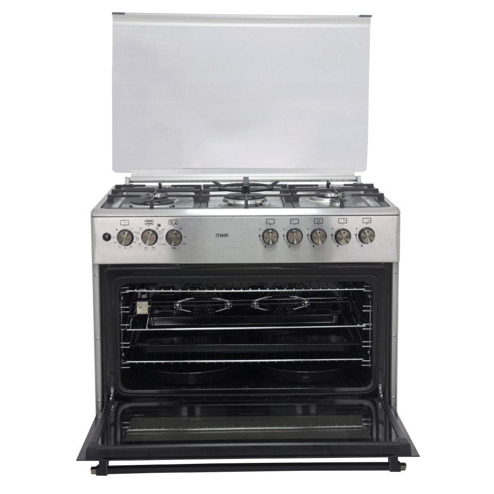 Mika Standing Cooker,  90cm X 60cm,  5GB,  Electric Oven,  Half Inox