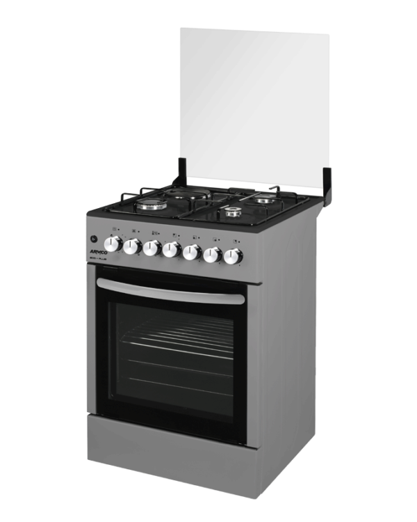 armco gc-f5831px(sl) - 3 gas,  1 electric,  58x58cm gas cooker.
