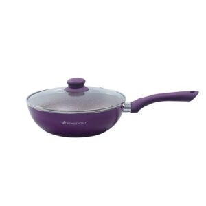 Wonderchef - Royal Velvet Non-Stick Cookware Set, 4Pc (Fry Pan With Lid, Wok, Dosa Tawa)-Purple