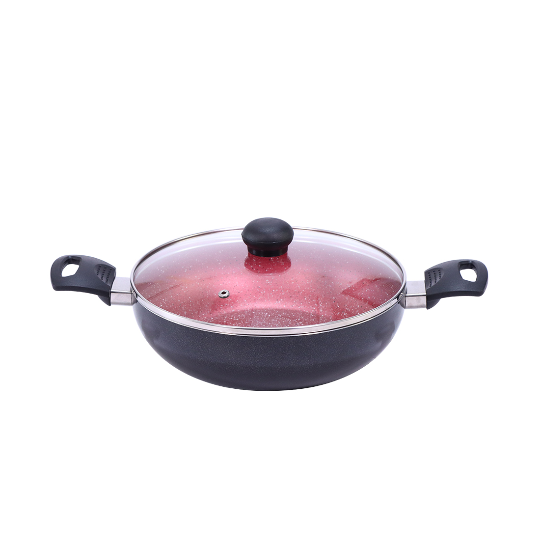 Wonderchef – Sigma Non-Stick Cookware Set,  4Pc(Kadhai With Lid,  Dosa Tawa,  Fry Pan)-Red&Black