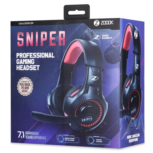 ZOOOK – ZG-Sniper Professional Gaming Headset – Black/ Red