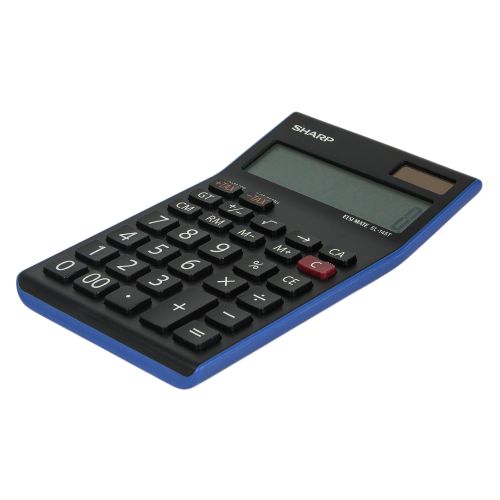 Sharp – EL-145T – 14 Digit Calculator – Black/ Blue