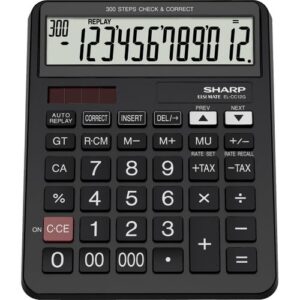 Sharp -  EL-CC12G - 12 Digit Calculator - Black