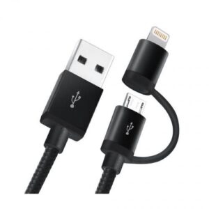 ZOOOK  - ZT-B21M - 2 In 1 Charging Cable - Andoid + IOS - Black