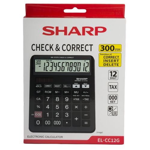 Sharp – EL-CC12G – 12 Digit Calculator – Black