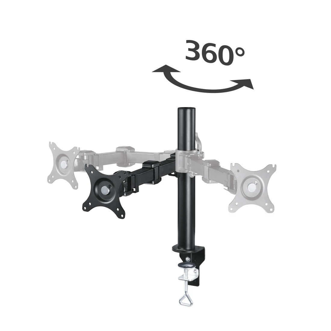 HAMA FULL MOTION DOUBLE MONITOR ARMS WITH 360 ROTATION 13″-35″ (118494)
