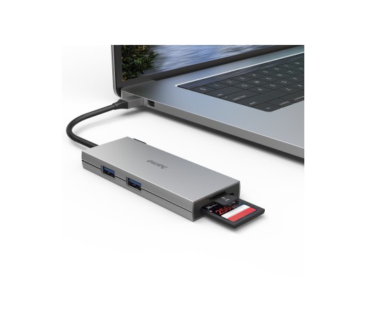HAMA 6in1 USB-C MULTIPORT ADAPTER WITH CARD SLOT (200110)