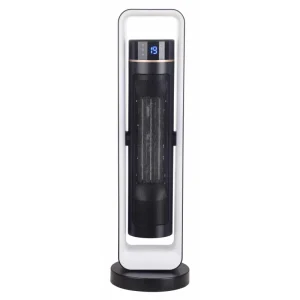 mika tower ceramic heater,  1500w-2200w,  with remote,  black & white