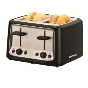 armco apt-4b5000b(ss) - 4 slice luxury pop-up toaster,  1500w,  stainless steel.