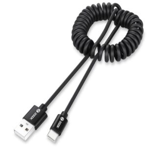 ZOOOK- ZF-cStretch Coiled Fast Charge & Sync Type C Cable - Black