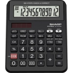 Sharp -  EL-CC12D - 12 Digit Calculator - Black