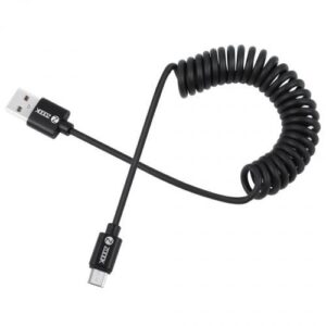 ZOOOK -  ZF-mStretch - Coiled Fast Charge & Sync Cable Android - 2.1A - Black