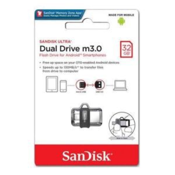 SANDISK ULTRA DUAL 32GB DRIVE microUSB 3.0