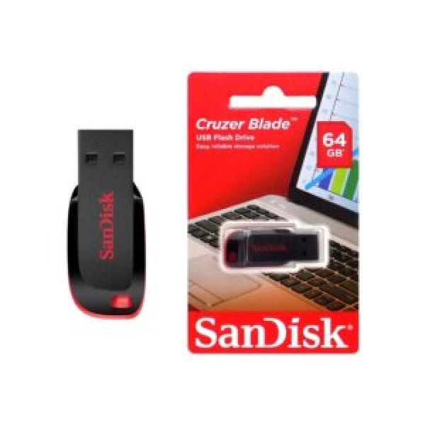 SANDISK 64GB CRUZER BLADE USB FLASH DRIVE