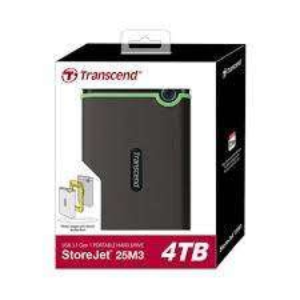 TRANSCEND 4TB BLACK PORTABLE EXTERNAL HARD DRIVE